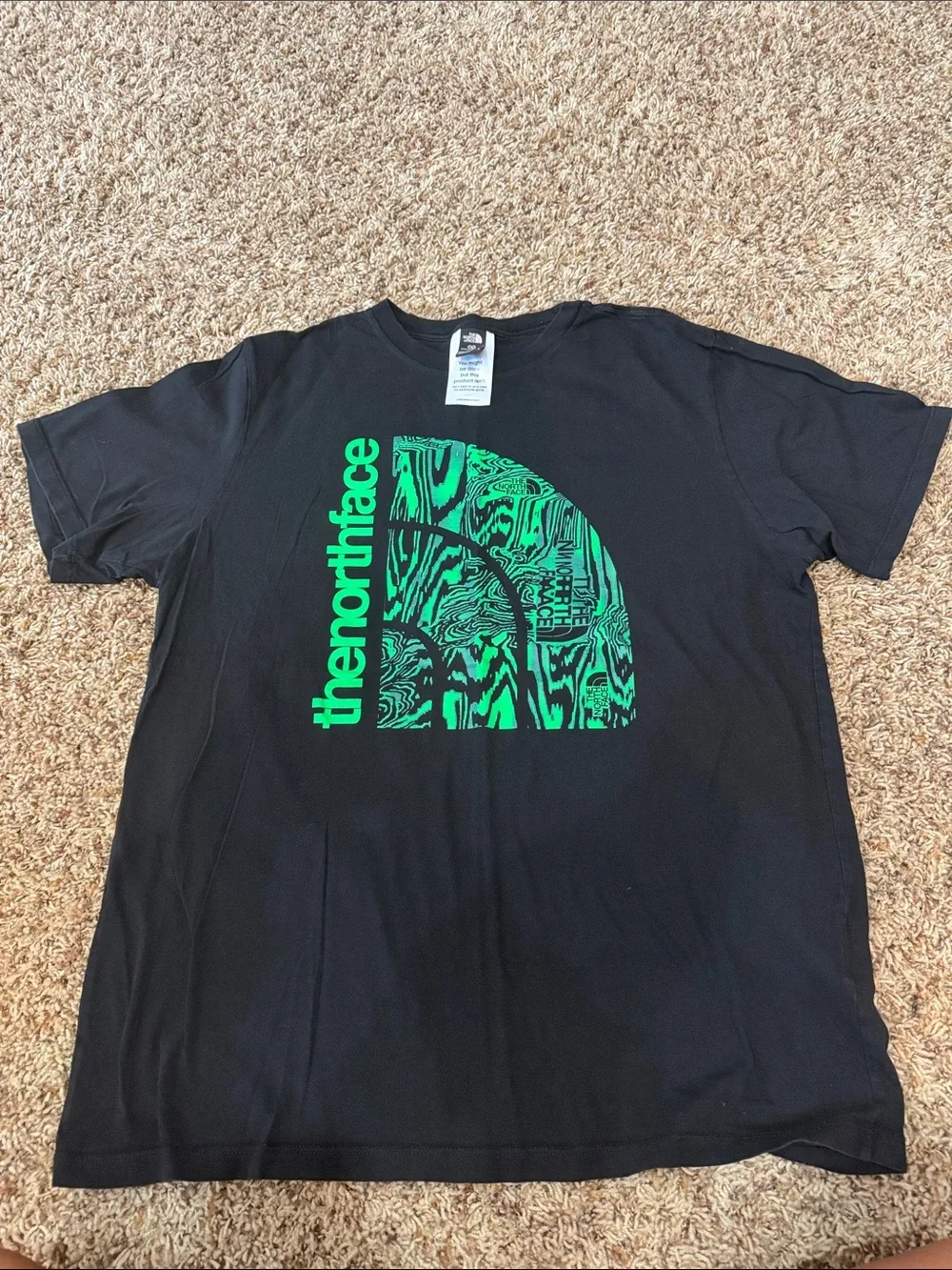 The North Face Black T-Shirt with Bright Green Logo